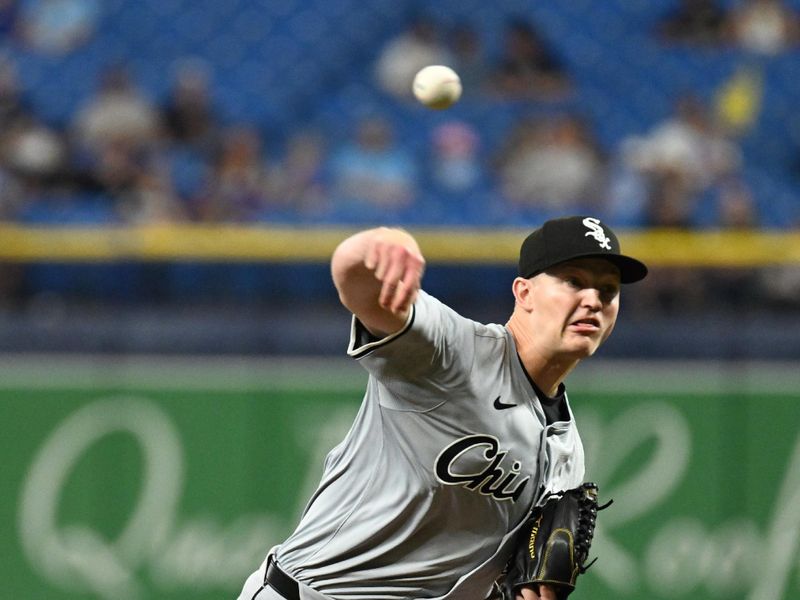 May 7, 2024; St. Petersburg, Florida, USA; Chicago White Sox starting pitcher Michael Soroka (40) throws a pitch in the first inning against the Tampa Bay Rays  at Tropicana Field. Mandatory Credit: Jonathan Dyer-USA TODAY Sports