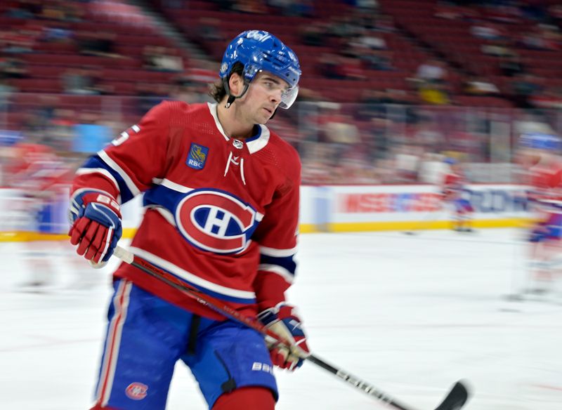 Apr 2, 2024; Montreal, Quebec, CAN; Montreal Canadiens forward Alex Newhook (15) skates during the warmup period before the game against the Florida Panthers at the Bell Centre. Mandatory Credit: Eric Bolte-USA TODAY Sports