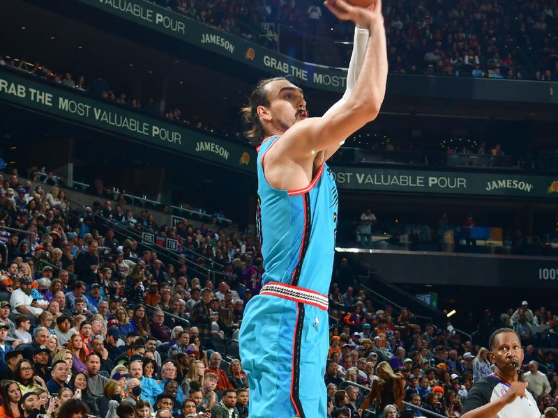 PHOENIX, AZ - DECEMBER 2: Dario Saric #20 of the Phoenix Suns shoots the ball during the game against the Houston Rockets on December 2, 2022 at Footprint Center in Phoenix, Arizona. NOTE TO USER: User expressly acknowledges and agrees that, by downloading and or using this photograph, user is consenting to the terms and conditions of the Getty Images License Agreement. Mandatory Copyright Notice: Copyright 2022 NBAE (Photo by Kate Frese/NBAE via Getty Images)