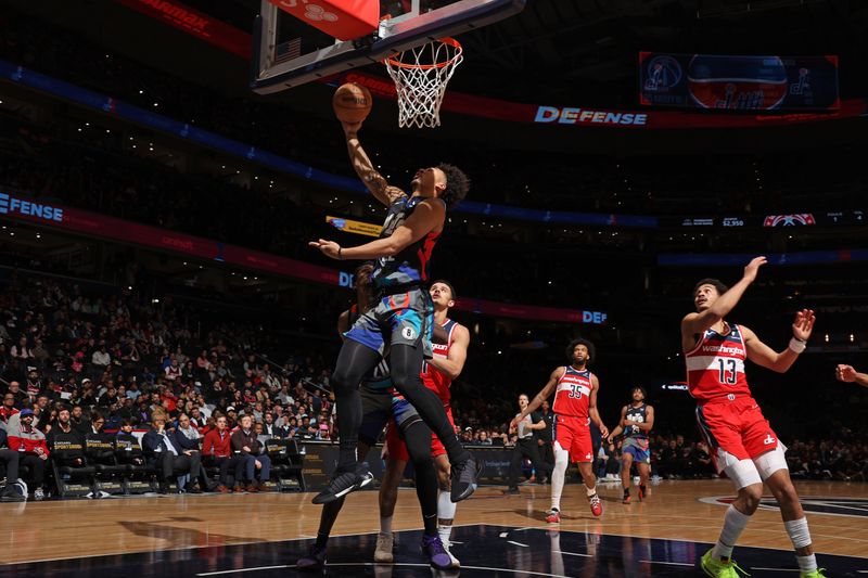 WASHINGTON, DC -? MARCH 27: Jalen Wilson #22 of the Brooklyn Nets shoots the ball during the game against the Washington Wizards on March 27, 2024 at Capital One Arena in Washington, DC. NOTE TO USER: User expressly acknowledges and agrees that, by downloading and or using this Photograph, user is consenting to the terms and conditions of the Getty Images License Agreement. Mandatory Copyright Notice: Copyright 2024 NBAE (Photo by Stephen Gosling/NBAE via Getty Images)