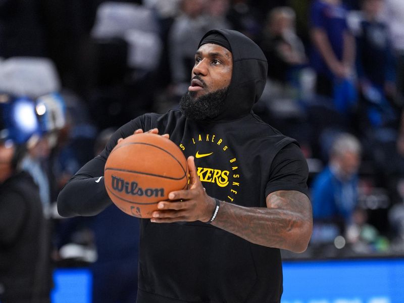 MINNEAPOLIS, MN - DECEMBER 2: LeBron James #23 of the Los Angeles Lakers warms up before the game against the Minnesota Timberwolves on December 2, 2024 at Target Center in Minneapolis, Minnesota. NOTE TO USER: User expressly acknowledges and agrees that, by downloading and or using this Photograph, user is consenting to the terms and conditions of the Getty Images License Agreement. Mandatory Copyright Notice: Copyright 2024 NBAE (Photo by Jordan Johnson/NBAE via Getty Images)