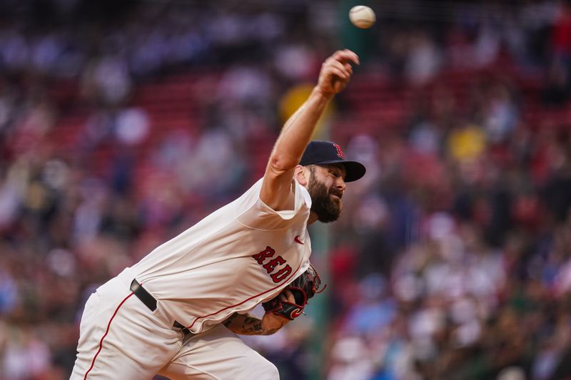 Jun 10, 2025; Boston, Massachusetts, USA; Boston Red Sox pitcher Lucas Giolito (54) throws a pitch against the Tampa Bay Rays in the first inning at Fenway Park. Mandatory Credit: David Butler II-Imagn Images