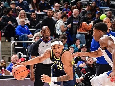 DETROIT, MI - DECEMBER 11: Bruce Brown #11 of the Indiana Pacers drives to the basket during the game against the Detroit Pistons on December 11, 2023 at Little Caesars Arena in Detroit, Michigan. NOTE TO USER: User expressly acknowledges and agrees that, by downloading and/or using this photograph, User is consenting to the terms and conditions of the Getty Images License Agreement. Mandatory Copyright Notice: Copyright 2023 NBAE (Photo by Chris Schwegler/NBAE via Getty Images)