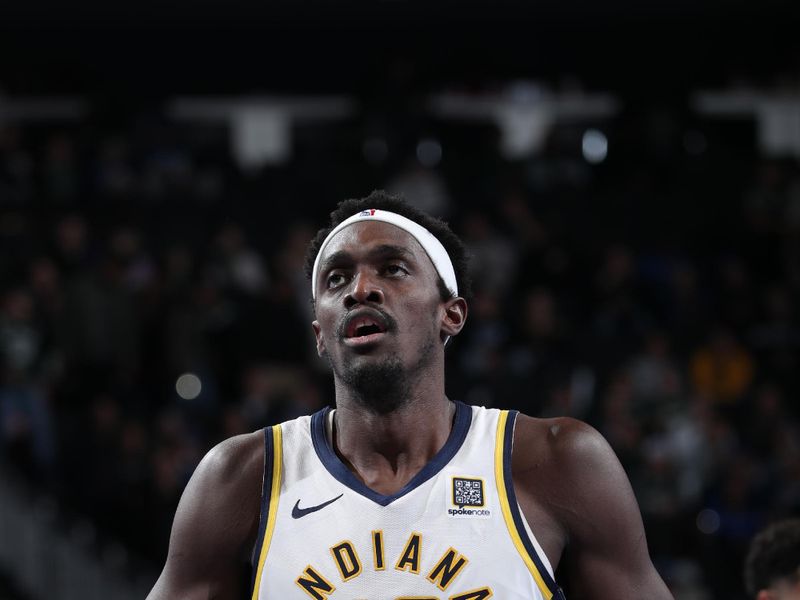 MILWAUKEE, WI - NOVEMBER 22:  Pascal Siakam #43 of the Indiana Pacers looks on during the game against the Milwaukee Bucks during a Emirates NBA Cup on November 22, 2024 at Fiserv Forum Center in Milwaukee, Wisconsin. NOTE TO USER: User expressly acknowledges and agrees that, by downloading and or using this Photograph, user is consenting to the terms and conditions of the Getty Images License Agreement. Mandatory Copyright Notice: Copyright 2024 NBAE (Photo by Gary Dineen/NBAE via Getty Images).