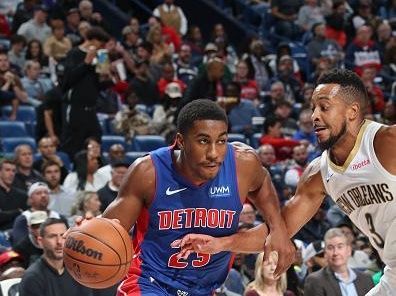 NEW ORLEANS, LA - NOVEMBER 2: Jaden Ivey #23 of the Detroit Pistons drives to the basket during the game against the New Orleans Pelicans on November 2, 2023 at the Smoothie King Center in New Orleans, Louisiana. NOTE TO USER: User expressly acknowledges and agrees that, by downloading and or using this Photograph, user is consenting to the terms and conditions of the Getty Images License Agreement. Mandatory Copyright Notice: Copyright 2023 NBAE (Photo by Layne Murdoch Jr./NBAE via Getty Images)