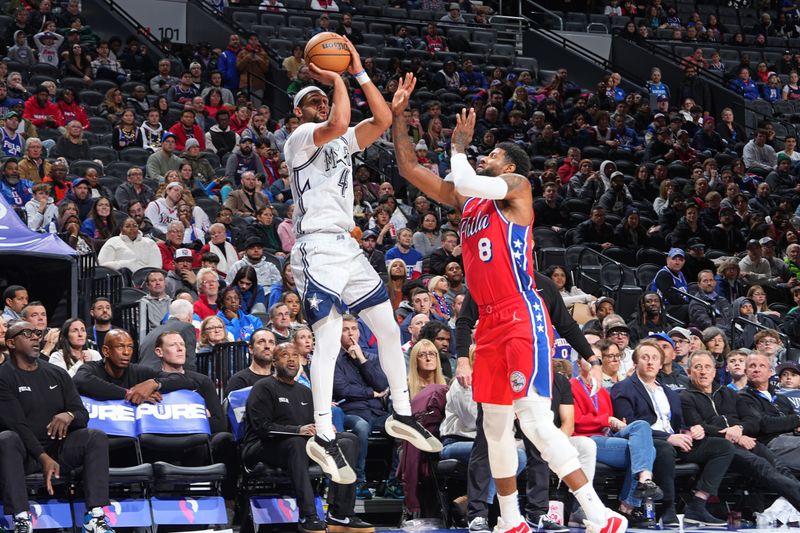 PHILADELPHIA, PA - DECEMBER 6: Jalen Suggs #4 of the Orlando Magic shoots the ball during the game against the Philadelphia 76ers on December 6, 2024 at the Wells Fargo Center in Philadelphia, Pennsylvania NOTE TO USER: User expressly acknowledges and agrees that, by downloading and/or using this Photograph, user is consenting to the terms and conditions of the Getty Images License Agreement. Mandatory Copyright Notice: Copyright 2024 NBAE (Photo by Jesse D. Garrabrant/NBAE via Getty Images)