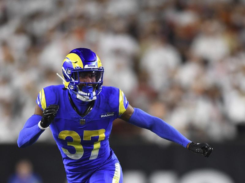 Los Angeles Rams safety Quentin Lake (37) during an NFL football game against the Cincinnati Bengals on Monday, Sept. 25, 2023, in Cincinnati. (AP Photo/Emilee Chinn)