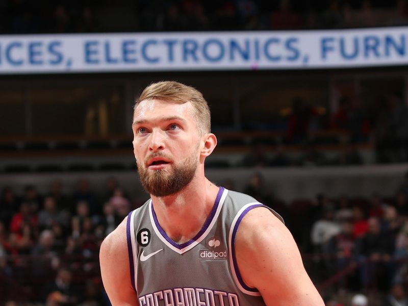 CHICAGO, IL - MARCH 15: Domantas Sabonis #10 of the Sacramento Kings prepares to shoot a free throw during the game against the Chicago Bulls on March 15, 2023 at United Center in Chicago, Illinois. NOTE TO USER: User expressly acknowledges and agrees that, by downloading and or using this photograph, User is consenting to the terms and conditions of the Getty Images License Agreement. Mandatory Copyright Notice: Copyright 2023 NBAE (Photo by Gary Dineen/NBAE via Getty Images)