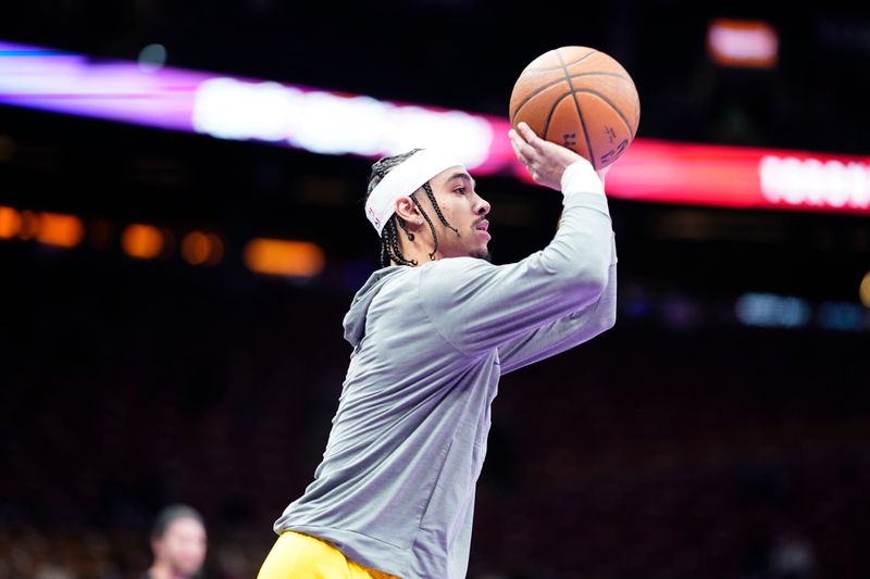 TORONTO, CANADA - DECEMBER 3: Andrew Nembhard #2 of the Indiana Pacers warms up before the game against the Toronto Raptors during the Emirates NBA Cup game on December 3, 2024 at the Scotiabank Arena in Toronto, Ontario, Canada.  NOTE TO USER: User expressly acknowledges and agrees that, by downloading and or using this Photograph, user is consenting to the terms and conditions of the Getty Images License Agreement.  Mandatory Copyright Notice: Copyright 2024 NBAE (Photo by Mark Blinch/NBAE via Getty Images)