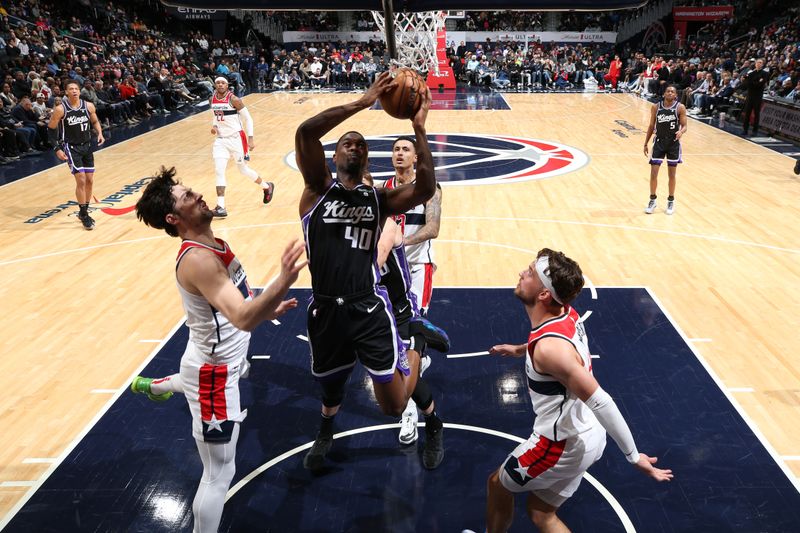 WASHINGTON, DC -? MARCH 21: Harrison Barnes #40 of the Sacramento Kings shoots the ball during the game against the Washington Wizards on March 21, 2024 at Capital One Arena in Washington, DC. NOTE TO USER: User expressly acknowledges and agrees that, by downloading and or using this Photograph, user is consenting to the terms and conditions of the Getty Images License Agreement. Mandatory Copyright Notice: Copyright 2024 NBAE (Photo by Stephen Gosling/NBAE via Getty Images)