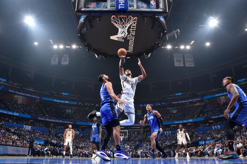 ORLANDO, FL - OCTOBER 25: Cameron Johnson #2 of the Brooklyn Nets shoots the ball during the game against the Orlando Magic on October 25, 2024 at Kia Center in Orlando, Florida. NOTE TO USER: User expressly acknowledges and agrees that, by downloading and or using this photograph, User is consenting to the terms and conditions of the Getty Images License Agreement. Mandatory Copyright Notice: Copyright 2024 NBAE (Photo by Fernando Medina/NBAE via Getty Images)