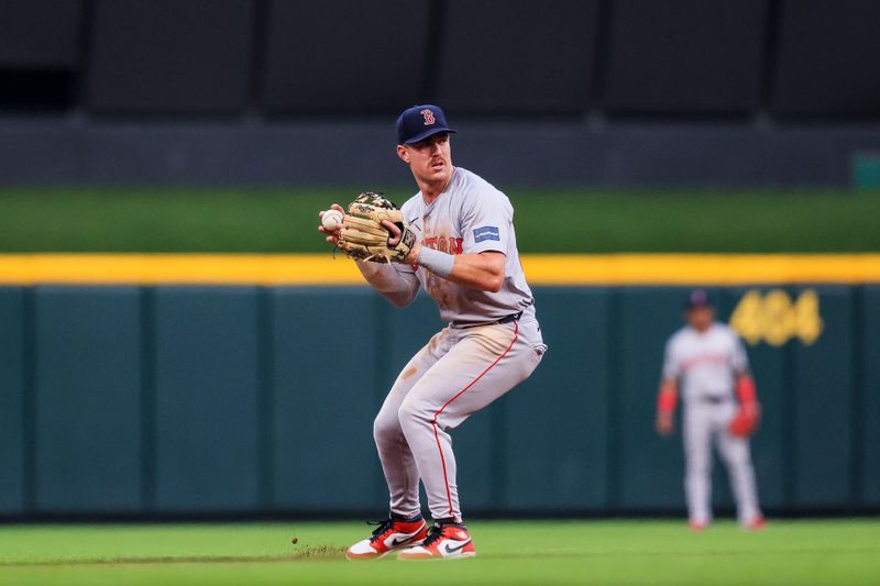 Jun 21, 2024; Cincinnati, Ohio, USA; Boston Red Sox shortstop Romy Gonzalez (23) throws to first to get Cincinnati Reds first baseman Spencer Steer (not pictured) out in the sixth inning at Great American Ball Park. Mandatory Credit: Katie Stratman-USA TODAY Sports