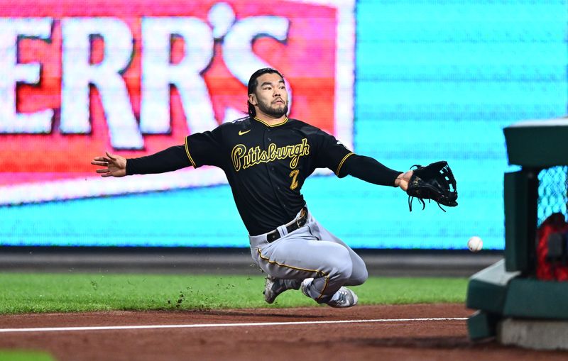 Sep 26, 2023; Philadelphia, Pennsylvania, USA; Philadelphia Phillies outfielder Josh Harrison (2) attempts to field a fly ball against the Philadelphia Phillies in the seventh inning at Citizens Bank Park. Mandatory Credit: Kyle Ross-USA TODAY Sports