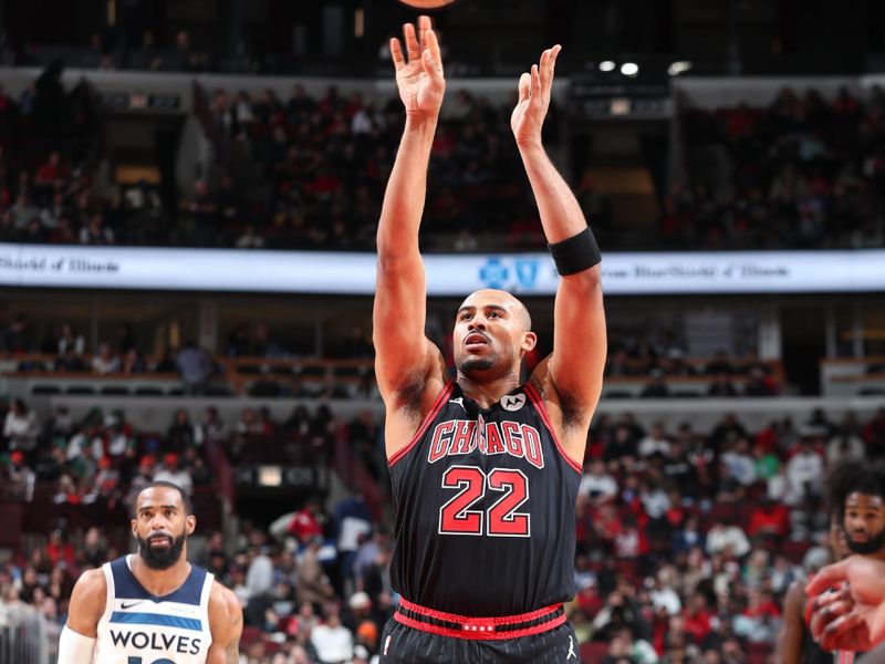 CHICAGO, IL - NOVEMBER 7: Talen Horton-Tucker #22 of the Chicago Bulls shoots a free throw during the game against the Minnesota Timberwolves on November 7, 2024 at United Center in Chicago, Illinois. NOTE TO USER: User expressly acknowledges and agrees that, by downloading and or using this photograph, User is consenting to the terms and conditions of the Getty Images License Agreement. Mandatory Copyright Notice: Copyright 2024 NBAE (Photo by Jeff Haynes/NBAE via Getty Images)