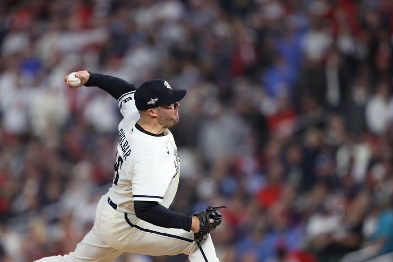 Oct 11, 2023; Minneapolis, Minnesota, USA; Minnesota Twins relief pitcher Caleb Thielbar (56) pitches in the fourth inning against the Houston Astros during game four of the ALDS for the 2023 MLB playoffs at Target Field. Mandatory Credit: Jesse Johnson-USA TODAY Sports