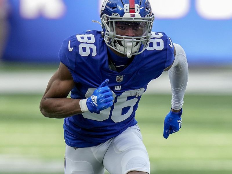 New York Giants wide receiver Darius Slayton (86) during the second quarter of an NFL football game against the Houston Texans, Sunday, Nov. 13, 2022, in East Rutherford, N.J. (AP Photo/Seth Wenig)