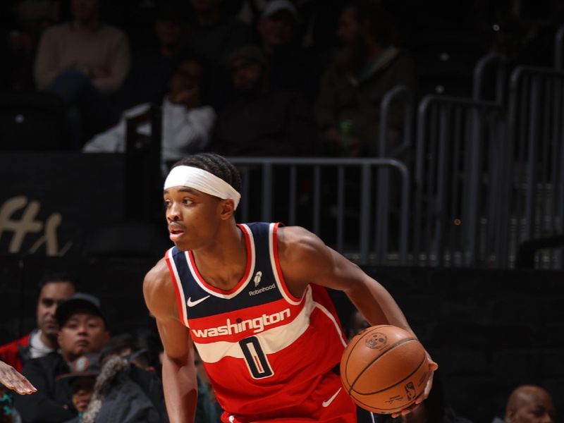 WASHINGTON, DC -? JANUARY 21:  Bilal Coulibaly #0 of the Washington Wizards handles the ball during the game  on January 21, 2024 at Capital One Arena in Washington, DC. NOTE TO USER: User expressly acknowledges and agrees that, by downloading and or using this Photograph, user is consenting to the terms and conditions of the Getty Images License Agreement. Mandatory Copyright Notice: Copyright 2024 NBAE (Photo by Stephen Gosling/NBAE via Getty Images)