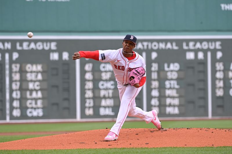 May 12, 2024; Boston, Massachusetts, USA;  Boston Red Sox starting pitcher Brayan Bello (66) pitches against the Washington Nationals during the first inning at Fenway Park. Mandatory Credit: Eric Canha-USA TODAY Sports