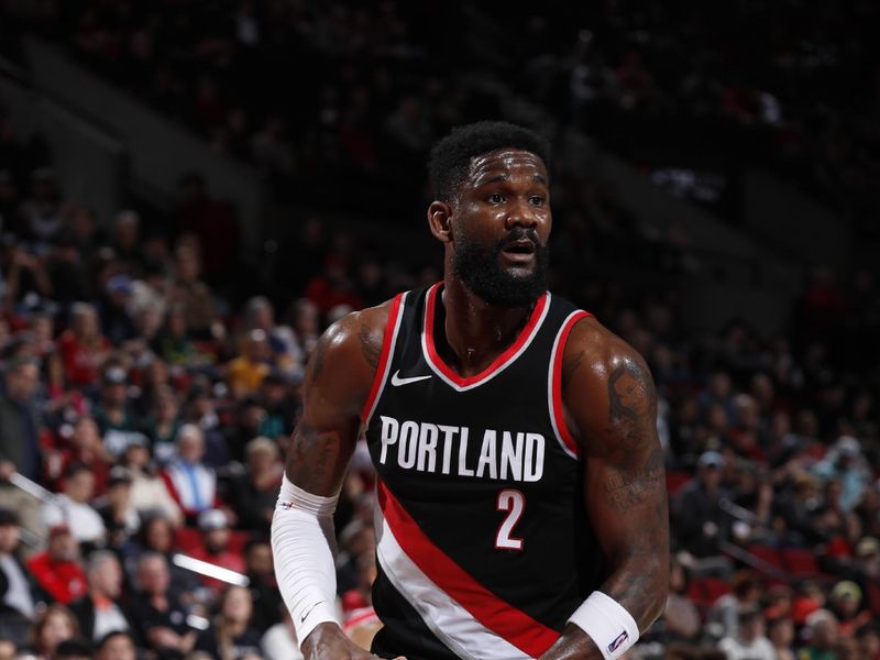 PORTLAND, OR - JANUARY 28: Deandre Ayton #2 of the Portland Trail Blazers handles the ball during the game against the Chicago Bulls on January 28, 2024 at the Moda Center Arena in Portland, Oregon. NOTE TO USER: User expressly acknowledges and agrees that, by downloading and or using this photograph, user is consenting to the terms and conditions of the Getty Images License Agreement. Mandatory Copyright Notice: Copyright 2024 NBAE (Photo by Cameron Browne/NBAE via Getty Images)