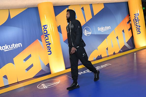 SAN FRANCISCO, CA - NOVEMBER 20: Andrew Wiggins #22 of the Golden State Warriors arrives at the arena before the game against the Houston Rockets on November 20, 2023 at Chase Center in San Francisco, California. NOTE TO USER: User expressly acknowledges and agrees that, by downloading and or using this photograph, user is consenting to the terms and conditions of Getty Images License Agreement. Mandatory Copyright Notice: Copyright 2023 NBAE (Photo by Noah Graham/NBAE via Getty Images)