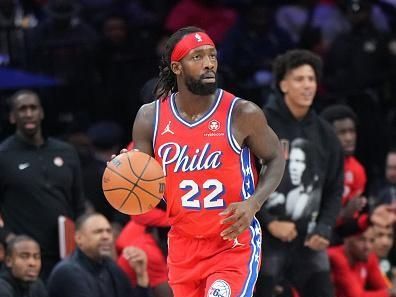 PHILADELPHIA, PA - DECEMBER 8: Patrick Beverley #22 of the Philadelphia 76ers dribbles the ball during the game against the Atlanta Hawks on December 8, 2023 at the Wells Fargo Center in Philadelphia, Pennsylvania NOTE TO USER: User expressly acknowledges and agrees that, by downloading and/or using this Photograph, user is consenting to the terms and conditions of the Getty Images License Agreement. Mandatory Copyright Notice: Copyright 2023 NBAE (Photo by Jesse D. Garrabrant/NBAE via Getty Images)