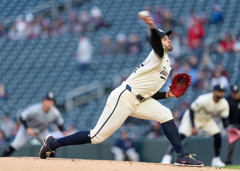 Apr 23, 2024; Minneapolis, Minnesota, USA; Minnesota Twins pitcher Pablo Lopez (49) pitches in the second inning against the Chicago White Sox at Target Field. Mandatory Credit: Matt Blewett-USA TODAY Sports