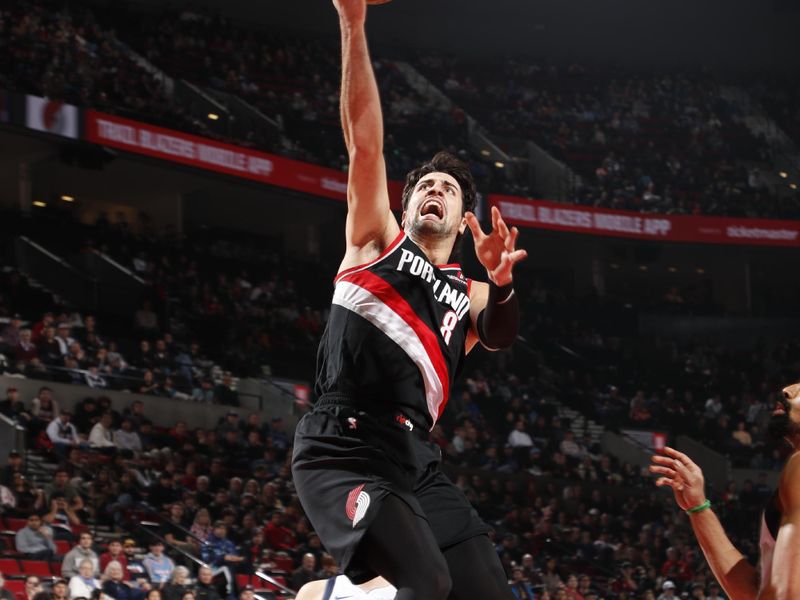 PORTLAND, OR - DECEMBER 1: Deni Avdija #8 of the Portland Trail Blazers drives to the basket during the game against the Dallas Mavericks on December 1, 2024 at the Moda Center Arena in Portland, Oregon. NOTE TO USER: User expressly acknowledges and agrees that, by downloading and or using this photograph, user is consenting to the terms and conditions of the Getty Images License Agreement. Mandatory Copyright Notice: Copyright 2024 NBAE (Photo by Cameron Browne/NBAE via Getty Images)