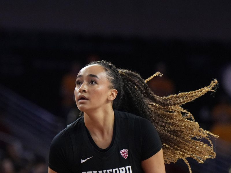 Jan 15, 2023; Los Angeles, California, USA; Stanford Cardinal guard Haley Jones (30) in the first half against the Southern California Trojans at Galen Center.  USC defeated Stanford 55-46. Mandatory Credit: Kirby Lee-USA TODAY Sports