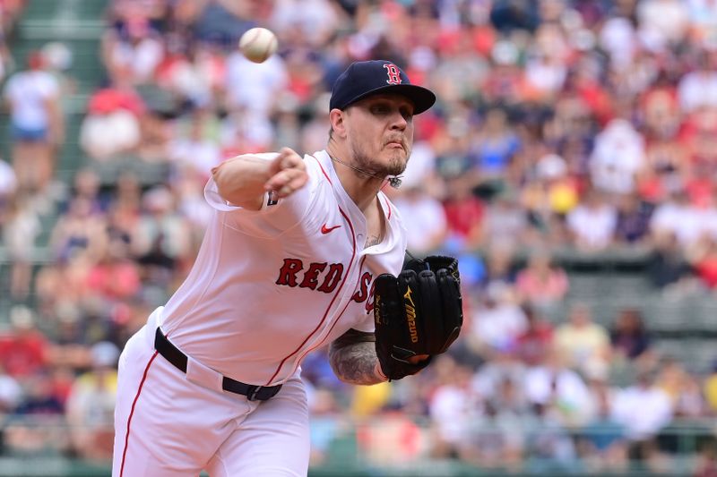 Aug 25, 2024; Boston, Massachusetts, USA; Boston Red Sox starting pitcher Tanner Houck (89) pitches against the Arizona Diamondbacks during the first inning at Fenway Park. Mandatory Credit: Eric Canha-USA TODAY Sports