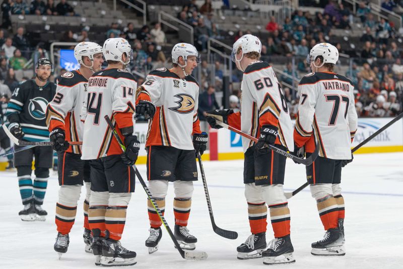 Feb 29, 2024; San Jose, California, USA; Anaheim Ducks center Ryan Strome (16) coordinates with his team during the third period against the San Jose Sharks at SAP Center at San Jose. Mandatory Credit: Stan Szeto-USA TODAY Sports