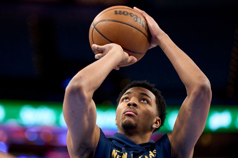 OKLAHOMA CITY, OKLAHOMA - APRIL 21: Trey Murphy III #25 of the New Orleans Pelicans warms up before tipoff against the Oklahoma City Thunder in game one of the Western Conference First Round Playoffs at the Paycom Center on April 21, 2024 in Oklahoma City, Oklahoma. NOTE TO USER: User expressly acknowledges and agrees that, by downloading and or using this photograph, User is consenting to the terms and conditions of the Getty Images License Agreement.  (Photo by Cooper Neill/Getty Images)