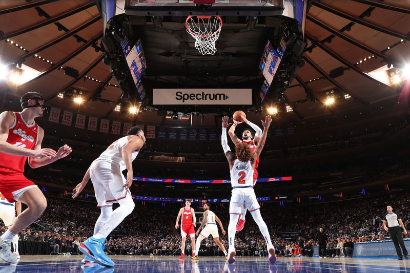 NEW YORK, NY - JANUARY 27: Scotty Pippen Jr. #1 of the Memphis Grizzlies shoots the ball during the game against the New York Knicks on January 27, 2025 at Madison Square Garden in New York City, New York.  NOTE TO USER: User expressly acknowledges and agrees that, by downloading and or using this photograph, User is consenting to the terms and conditions of the Getty Images License Agreement. Mandatory Copyright Notice: Copyright 2025 NBAE  (Photo by Nathaniel S. Butler/NBAE via Getty Images)