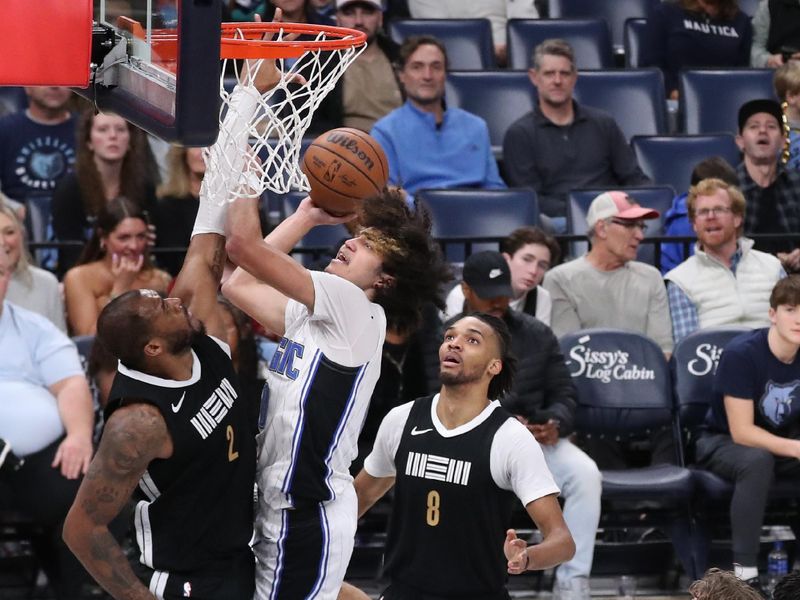 MEMPHIS, TN - JANUARY 26:  Anthony Black #0 of the Orlando Magic drives to the basket during the game against the Memphis Grizzlies  on January 26, 2024 at FedExForum in Memphis, Tennessee. NOTE TO USER: User expressly acknowledges and agrees that, by downloading and or using this photograph, User is consenting to the terms and conditions of the Getty Images License Agreement. Mandatory Copyright Notice: Copyright 2024 NBAE (Photo by Joe Murphy/NBAE via Getty Images)