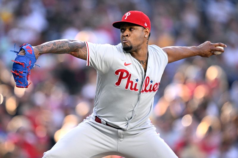 Sep 4, 2023; San Diego, California, USA; Philadelphia Phillies relief pitcher Gregory Soto (30) throws a pitch against the San Diego Padres during the seventh inning at Petco Park. Mandatory Credit: Orlando Ramirez-USA TODAY Sports