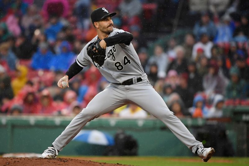 Sep 23, 2023; Boston, Massachusetts, USA; Chicago White Sox starting pitcher Dylan Cease (84) pitches during the third inning against the Boston Red Sox at Fenway Park. Mandatory Credit: Bob DeChiara-USA TODAY Sports