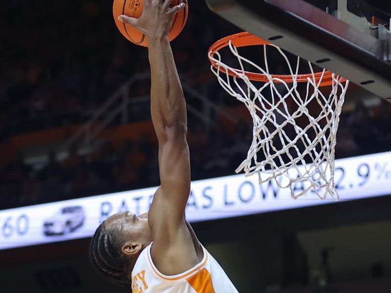 Feb 7, 2024; Knoxville, Tennessee, USA; Tennessee Volunteers guard Jordan Gainey (2) goes to the basket against the LSU Tigers during the second half at Thompson-Boling Arena at Food City Center. Mandatory Credit: Randy Sartin-USA TODAY Sports