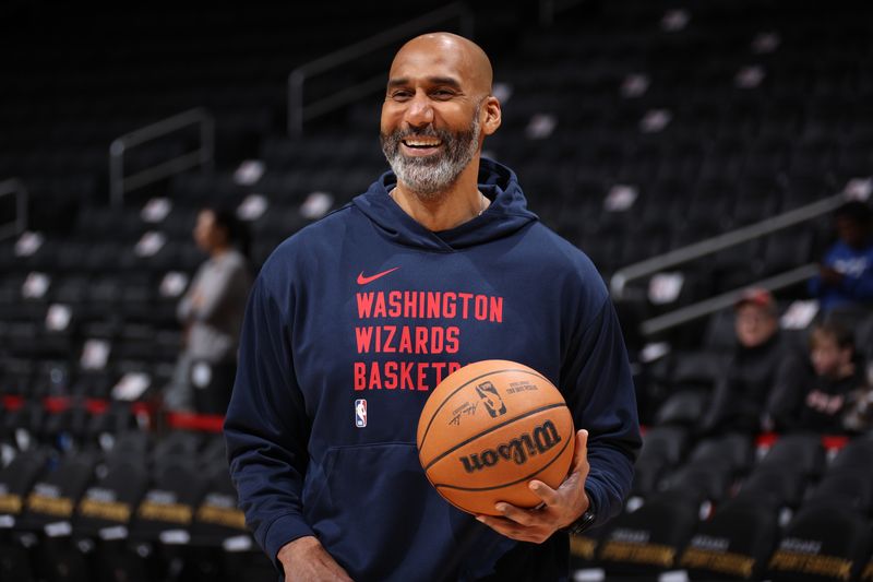 WASHINGTON, DC -? JANUARY 8: Assistant Coach Joseph Blair of the Washington Wizards smiles during warm ups before the game against the Oklahoma City Thunder on January 8, 2024 at Capital One Arena in Washington, DC. NOTE TO USER: User expressly acknowledges and agrees that, by downloading and or using this Photograph, user is consenting to the terms and conditions of the Getty Images License Agreement. Mandatory Copyright Notice: Copyright 2024 NBAE (Photo by Stephen Gosling/NBAE via Getty Images)