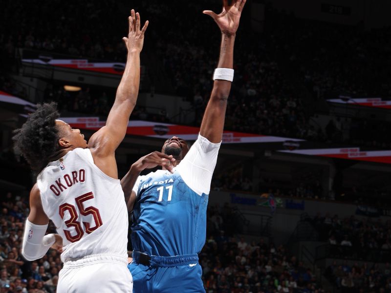 MINNEAPOLIS, MN -  MARCH 22: Naz Reid #11 of the Minnesota Timberwolves shoots the ball during the game against the Cleveland Cavaliers on March 22, 2024 at Target Center in Minneapolis, Minnesota. NOTE TO USER: User expressly acknowledges and agrees that, by downloading and or using this Photograph, user is consenting to the terms and conditions of the Getty Images License Agreement. Mandatory Copyright Notice: Copyright 2024 NBAE (Photo by David Sherman/NBAE via Getty Images)