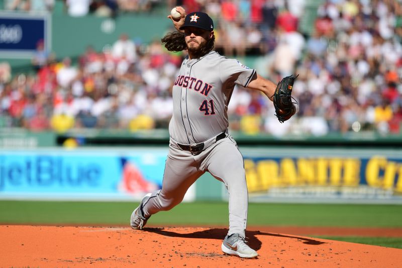 Aug 10, 2024; Boston, Massachusetts, USA;  Boston Red Sox relief pitcher Josh Winckowski (25) pitches during the first inning against the Houston Astros at Fenway Park. Mandatory Credit: Bob DeChiara-USA TODAY Sports