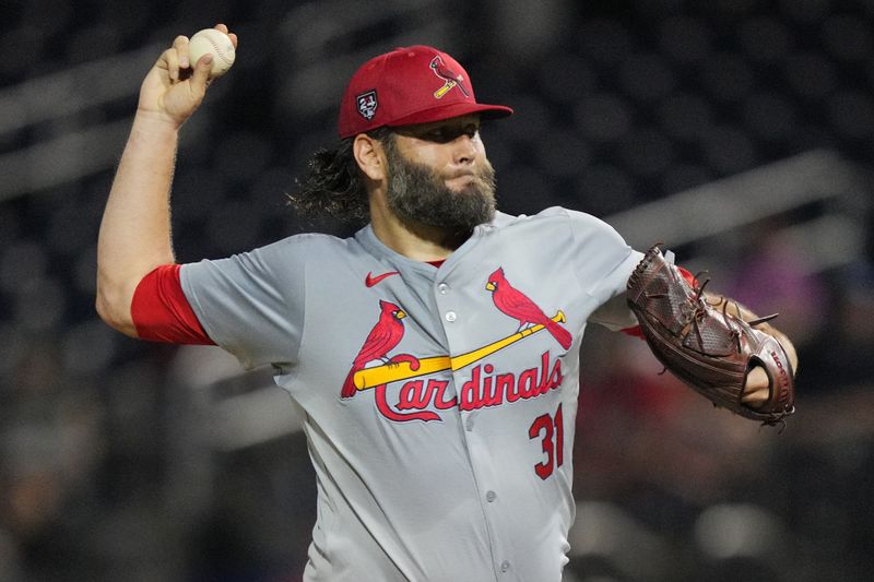 Mar 8, 2024; West Palm Beach, Florida, USA; St. Louis Cardinals starting pitcher Lance Lynn (31) pitches in the second inning against the St. Louis Cardinals at CACTI Park of the Palm Beaches. Mandatory Credit: Jim Rassol-USA TODAY Sports