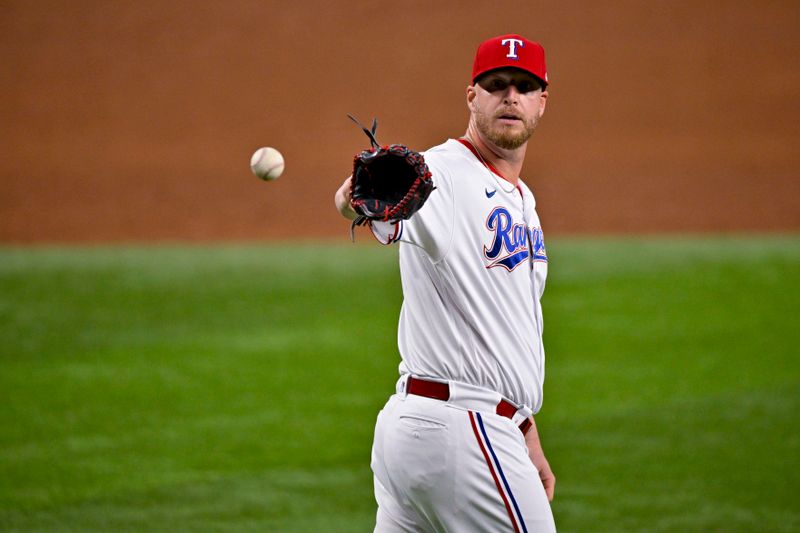 May 16, 2023; Arlington, Texas, USA; Texas Rangers relief pitcher Will Smith (51) pitches against the Atlanta Braves during the ninth inning at Globe Life Field. Mandatory Credit: Jerome Miron-USA TODAY Sports