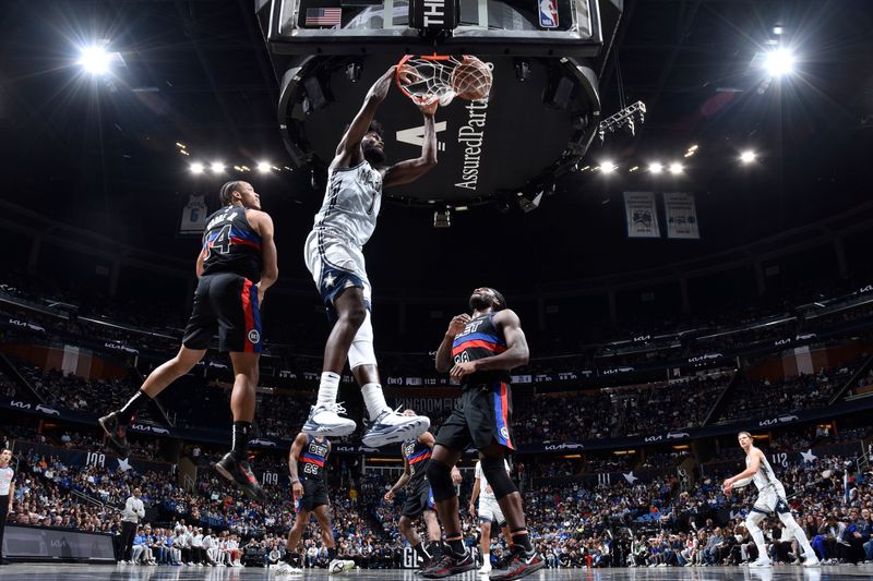 ORLANDO, FL - NOVEMBER 23: Jonathan Isaac #1 of the Orlando Magic dunks the ball during the game against the Detroit Pistons on November 23, 2024 at Kia Center in Orlando, Florida. NOTE TO USER: User expressly acknowledges and agrees that, by downloading and or using this photograph, User is consenting to the terms and conditions of the Getty Images License Agreement. Mandatory Copyright Notice: Copyright 2024 NBAE (Photo by Fernando Medina/NBAE via Getty Images)