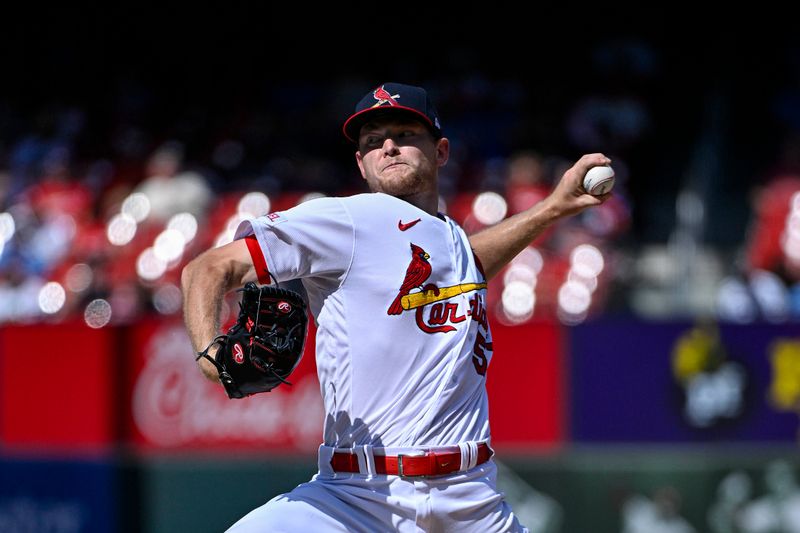 Sep 3, 2023; St. Louis, Missouri, USA;  St. Louis Cardinals starting pitcher Zack Thompson (57) pitches against the Pittsburgh Pirates during the seventh inning at Busch Stadium. Mandatory Credit: Jeff Curry-USA TODAY Sports