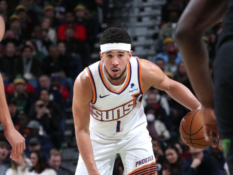 NEW ORLEANS, LA - JANUARY 19: Devin Booker #1 of the Phoenix Suns handles the ball during the game against the New Orleans Pelicans on January 19, 2024 at the Smoothie King Center in New Orleans, Louisiana. NOTE TO USER: User expressly acknowledges and agrees that, by downloading and or using this Photograph, user is consenting to the terms and conditions of the Getty Images License Agreement. Mandatory Copyright Notice: Copyright 2024 NBAE (Photo by Layne Murdoch Jr./NBAE via Getty Images)