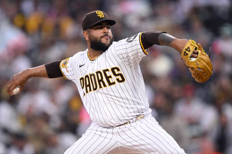 Sep 5, 2023; San Diego, California, USA; San Diego Padres starting pitcher Pedro Avila (60) throws a pitch against the Philadelphia Phillies during the first inning at Petco Park. Mandatory Credit: Orlando Ramirez-USA TODAY Sports