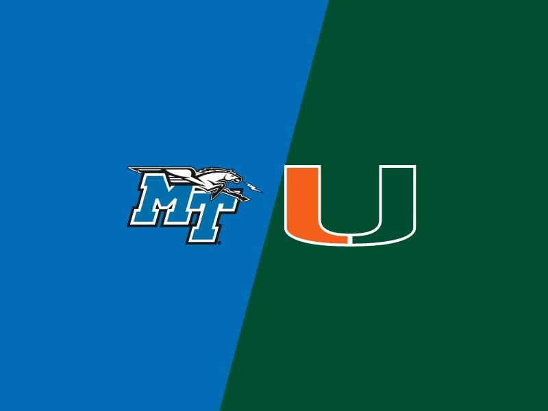 Clash at Hard Rock Stadium: Miami (FL) Hurricanes vs Middle Tennessee Blue Raiders in Football S...