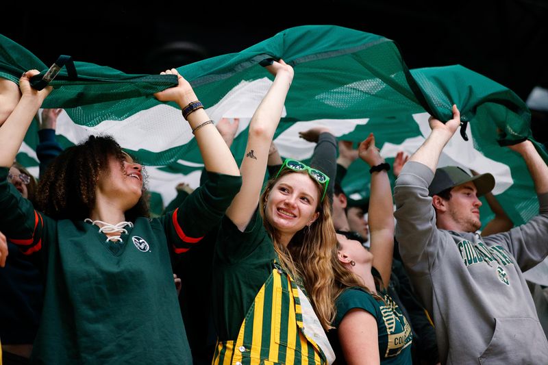 Mar 3, 2023; Fort Collins, Colorado, USA; Colorado State Rams students before the game against the New Mexico Lobos at Moby Arena. Mandatory Credit: Isaiah J. Downing-USA TODAY Sports