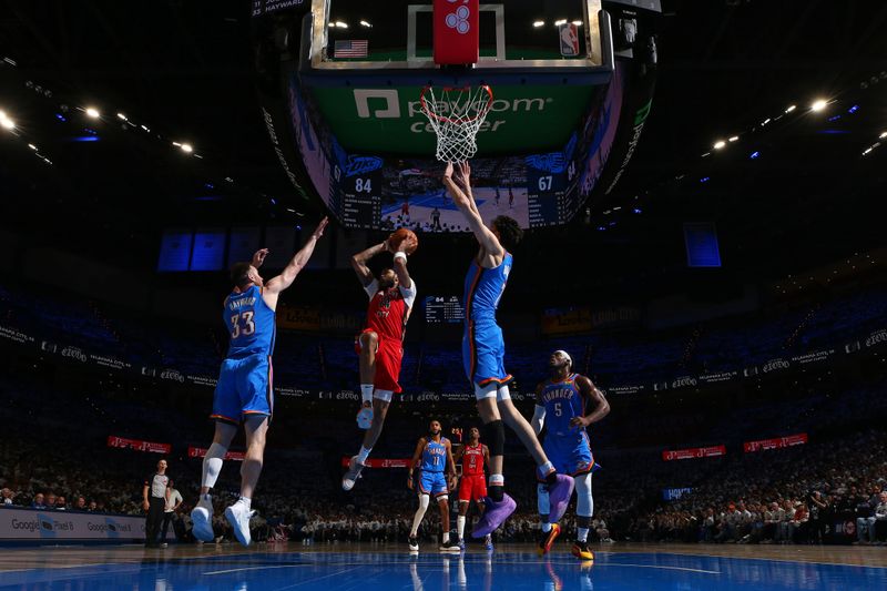 OKLAHOMA CITY, OK - APRIL 24: Brandon Ingram #14 of the New Orleans Pelicans looks to pass the ball during the game against the Oklahoma City Thunder during Round 1 Game 2 of the 2024 NBA Playoffs on April 24, 2024 at Paycom Arena in Oklahoma City, Oklahoma. NOTE TO USER: User expressly acknowledges and agrees that, by downloading and or using this photograph, User is consenting to the terms and conditions of the Getty Images License Agreement. Mandatory Copyright Notice: Copyright 2024 NBAE (Photo by Zach Beeker/NBAE via Getty Images)