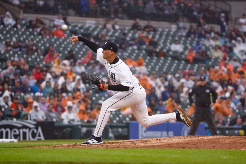 Sep 28, 2024; Detroit, Michigan, USA; Detroit Tigers pitcher Ty Madden (36) throws against the Chicago White Sox during the fifth inning at Comerica Park. Mandatory Credit: Brian Bradshaw Sevald-Imagn Images