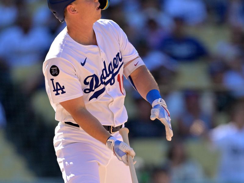 Aug 31, 2025; Los Angeles, California, USA;  Los Angeles Dodgers catcher Will Smith (16) hits a walk-off home run in the ninth inning against the Arizona Diamondbacks at Dodger Stadium. Mandatory Credit: Jayne Kamin-Oncea-Imagn Images